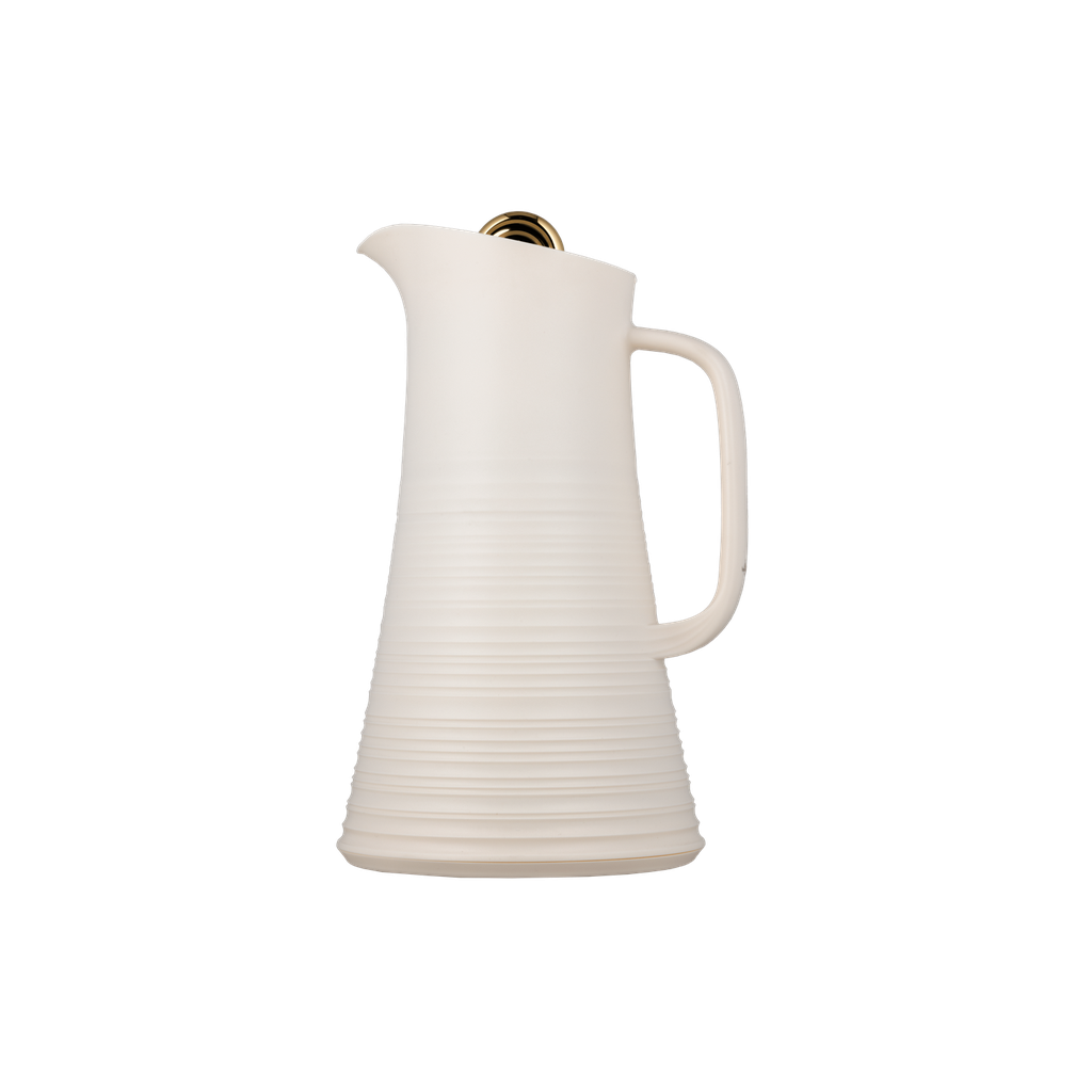 ترمس قهوة او شاي من ديفا / تصميم أنيق يناسب جميع الأذواق سعه 1 لتر - عاجي/ذهبي