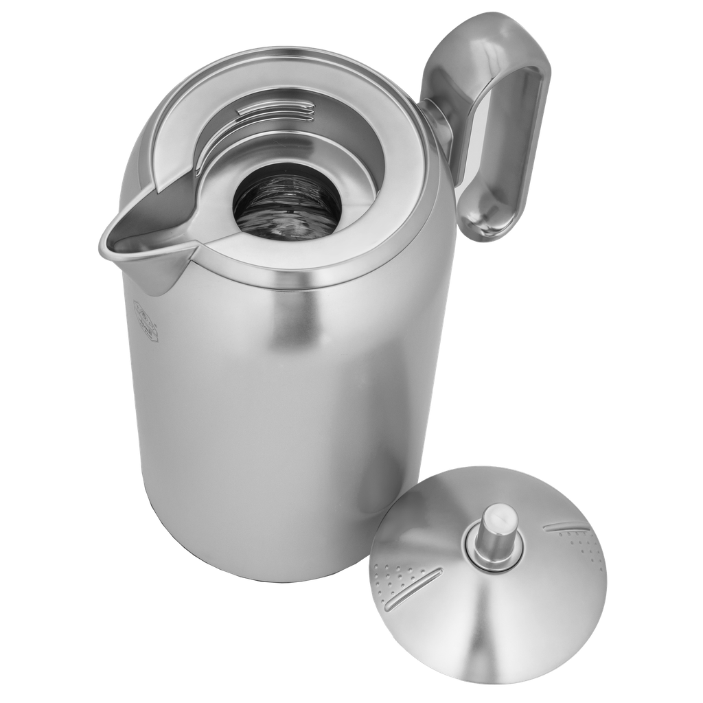 Alice Thermos for Coffee and Tea from Al Saif / Elegant design that suits all tastes / Made to maintain the heat of drinks for long hours - matte nickel - 0.65 liters