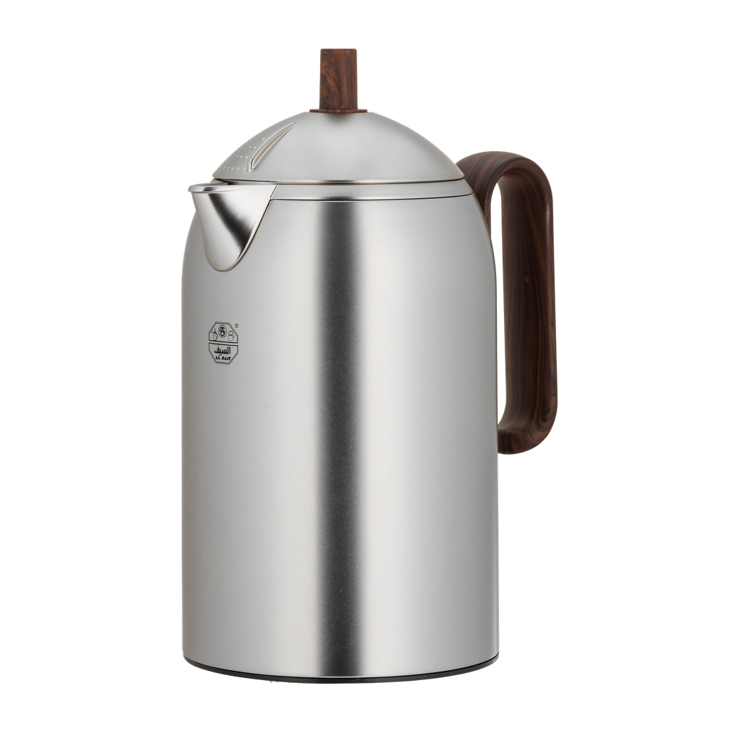 Alice Thermos for Coffee and Tea from Al Saif / Elegant design that suits all tastes / Made to maintain the heat of drinks for long hours - wooden matte nickel - 0.3 liters