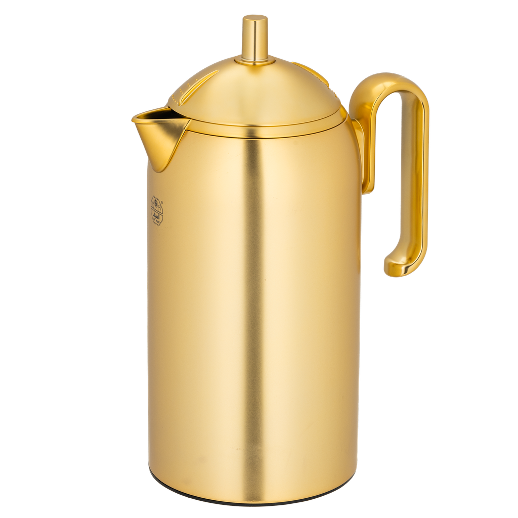 Alice Thermos for Coffee and Tea from Al Saif / Elegant design that suits all tastes / Made to maintain the heat of drinks for long hours - Gold - 1 liter