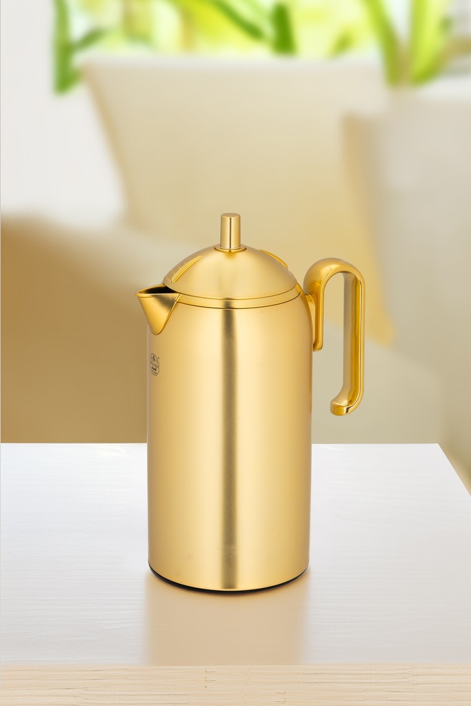 Alice Thermos for Coffee and Tea from Al Saif / Elegant design that suits all tastes / Made to maintain the heat of drinks for long hours - 0.65 liters - Gold