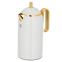 Alice Thermos for Coffee and Tea from Al Saif / Elegant design that suits all tastes / Made to maintain the heat of drinks for long hours - Pearly White/Gold - 0.65 liters