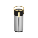 Riva Thermos for Coffee and Tea Steel from Al Saif / Elegant design to suit all tastes / Made to preserve the heat of drinks for long hours - 2.2 liters - Black/Gold