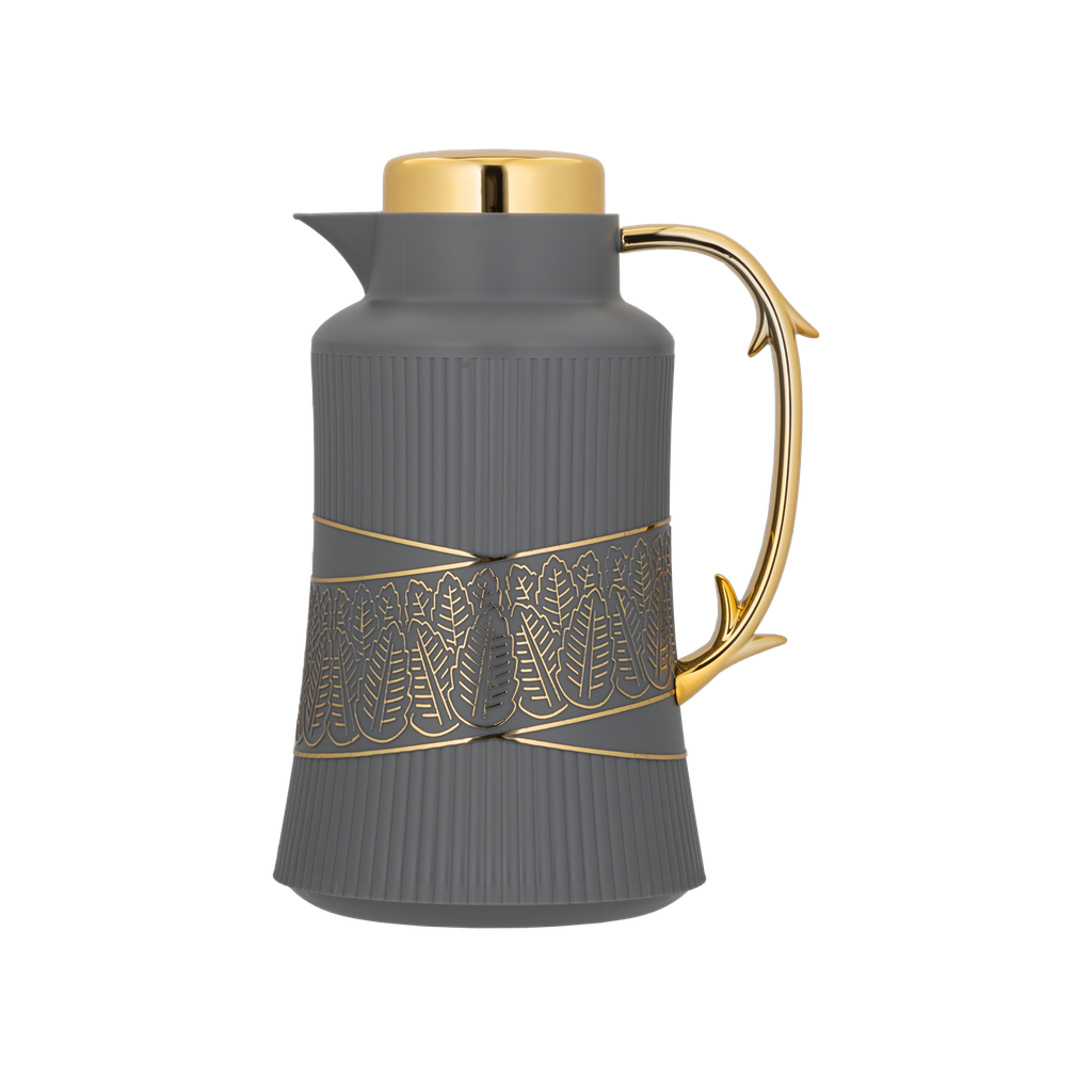 ترمس قهوة او شاي من ديفا / تصميم أنيق يناسب جميع الأذواق سعه 1 لتر - رمادي غامق/ ذهبي