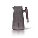 Mian thermos set for coffee and tea, two pieces from Al Saif, capacity 1.0/0.7 liters / Elegant design to suit all tastes / Made to preserve heat - Dark wooden matte black nickel