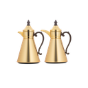 Julia thermos set for coffee and tea, two pieces from Al Saif, capacity 1.0/0.7 liters / elegant design to suit all tastes / made to preserve heat - wooden matte gold