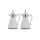 Julia thermos set for coffee and tea, two pieces from Al Saif, capacity 1.0/0.7 liters / elegant design to suit all tastes / made to preserve heat - ivory chrome