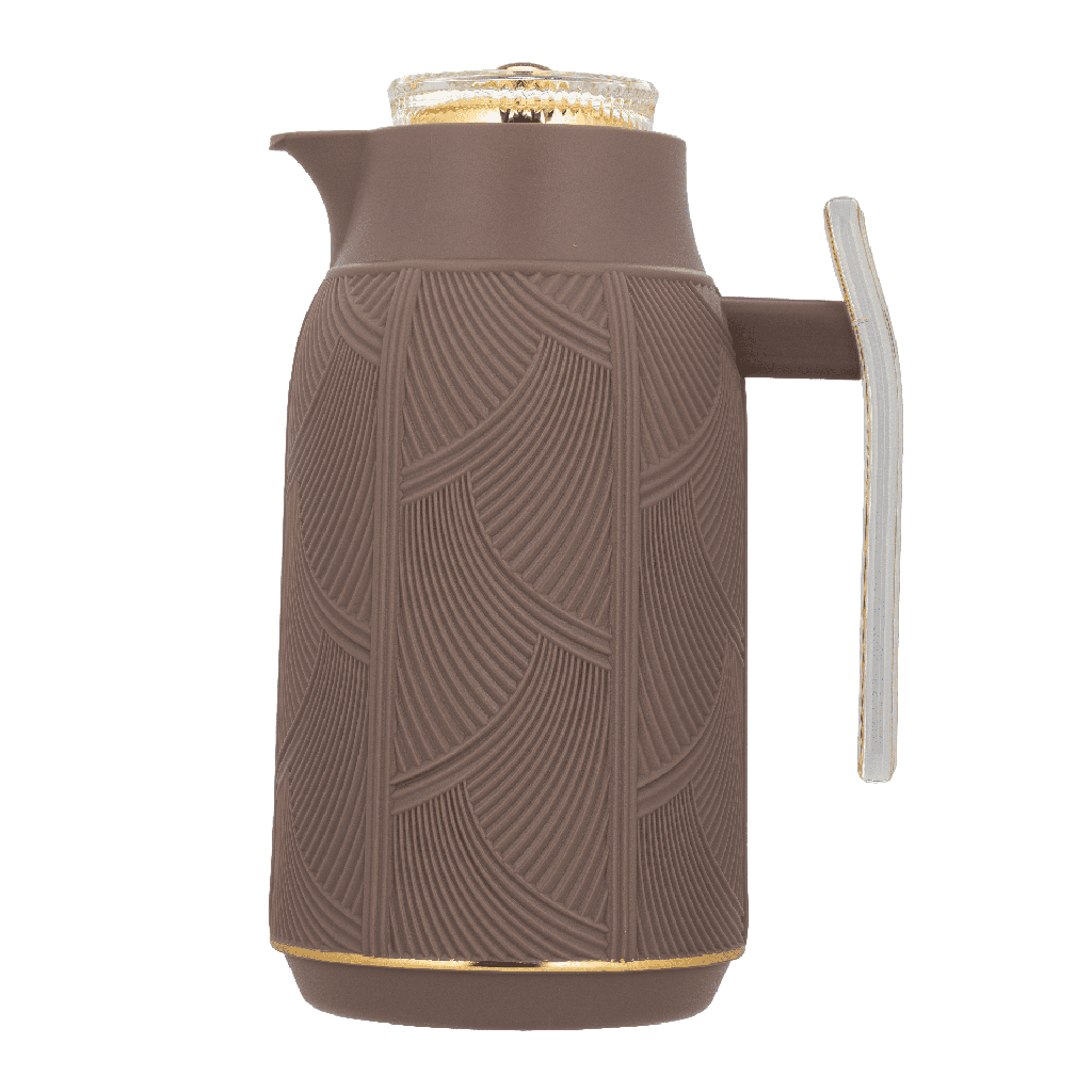 Diva thermos for coffee or tea / elegant design to suit all tastes, capacity of 1 liter - brown/gold
