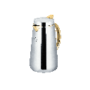 Sama Thermos for coffee and tea from Al Saif / Elegant design to suit all tastes / Made to maintain the heat of drinks for long hours - Chrome/Gold - 1 liter