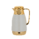 Aram thermos for coffee and tea from Al Saif / Elegant design that suits all tastes / Made to maintain the heat of drinks for long hours - 0.5 liters - Golden Ivory