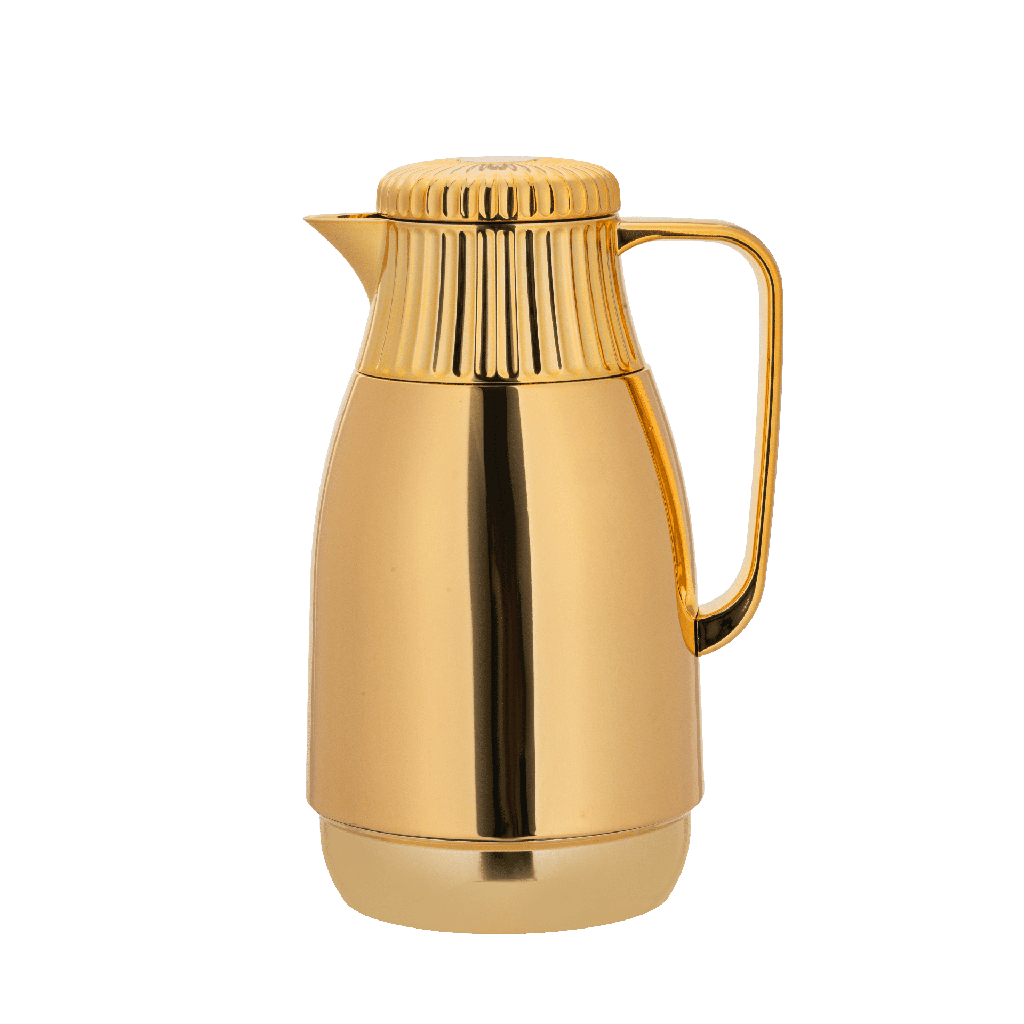 Aram thermos for coffee and tea from Al Saif / Elegant design to suit all tastes / Made to maintain the heat of drinks for long hours - 0.75 liters - Gold
