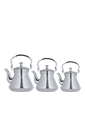 Set of 3 pieces, Lusail jug from Al Saif, durable and elegant, ideal for serving tea and its various types - chrome