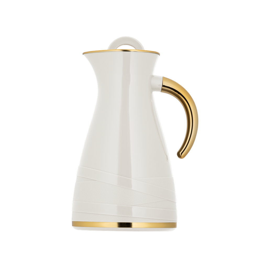 Thermos for coffee or tea from Diva / elegant design to suit all tastes, capacity of 1 liter - ivory/gold