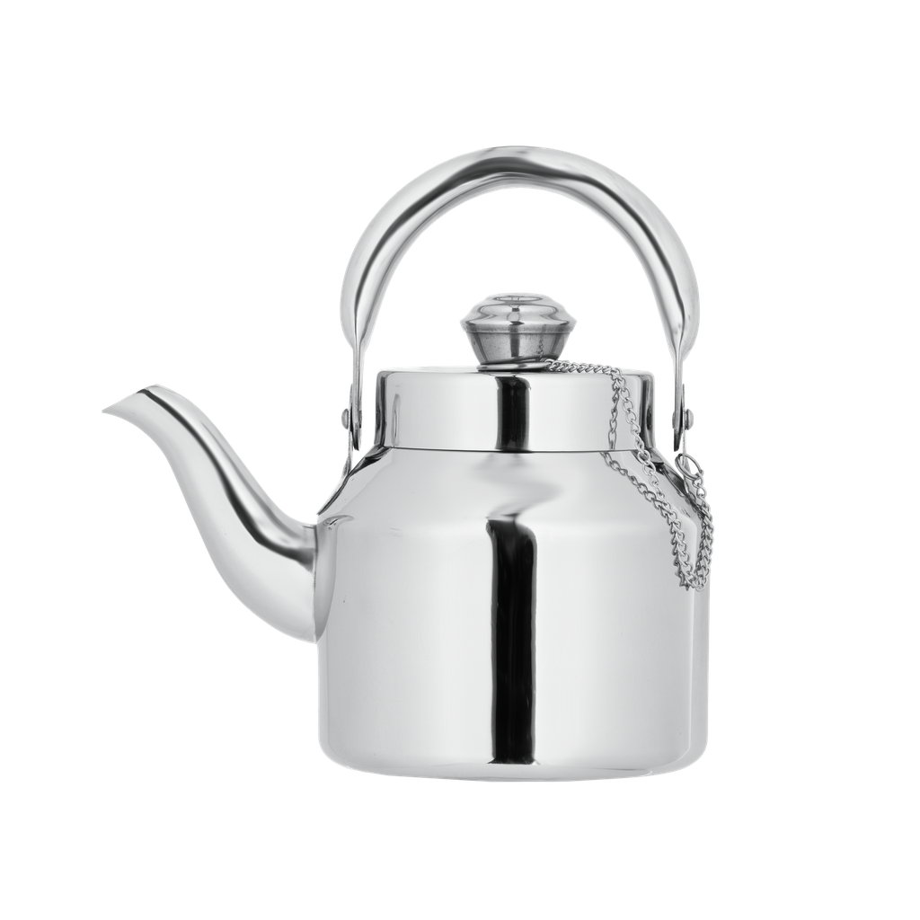The Al Saif teapot is durable and elegant, ideal for serving all kinds of tea, silver colour, multiple sizes - 2.5 litres.