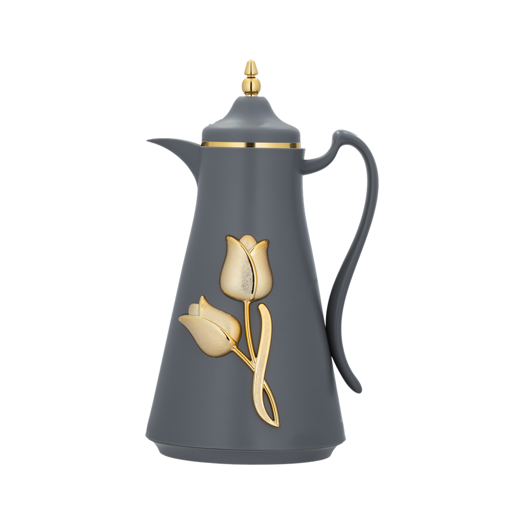 Diva thermos for coffee or tea / elegant design to suit all tastes, capacity of 1 liter - dark gray/gold