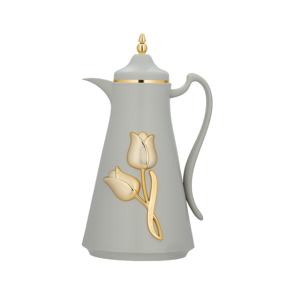 Diva thermos for coffee or tea / elegant design to suit all tastes, capacity of 1 liter - gray/gold