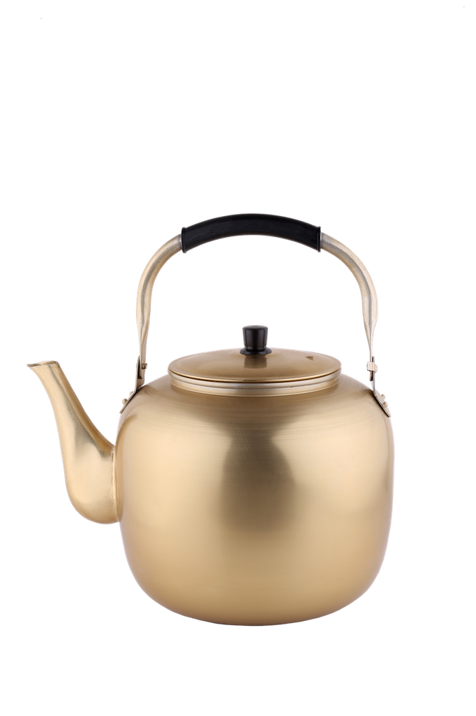 إبريق السيف الكوري متين وأنيق، مثالي لتقديم الشاي وانواعه اللون ذهبي متعددة المقاسات - 2 لتر