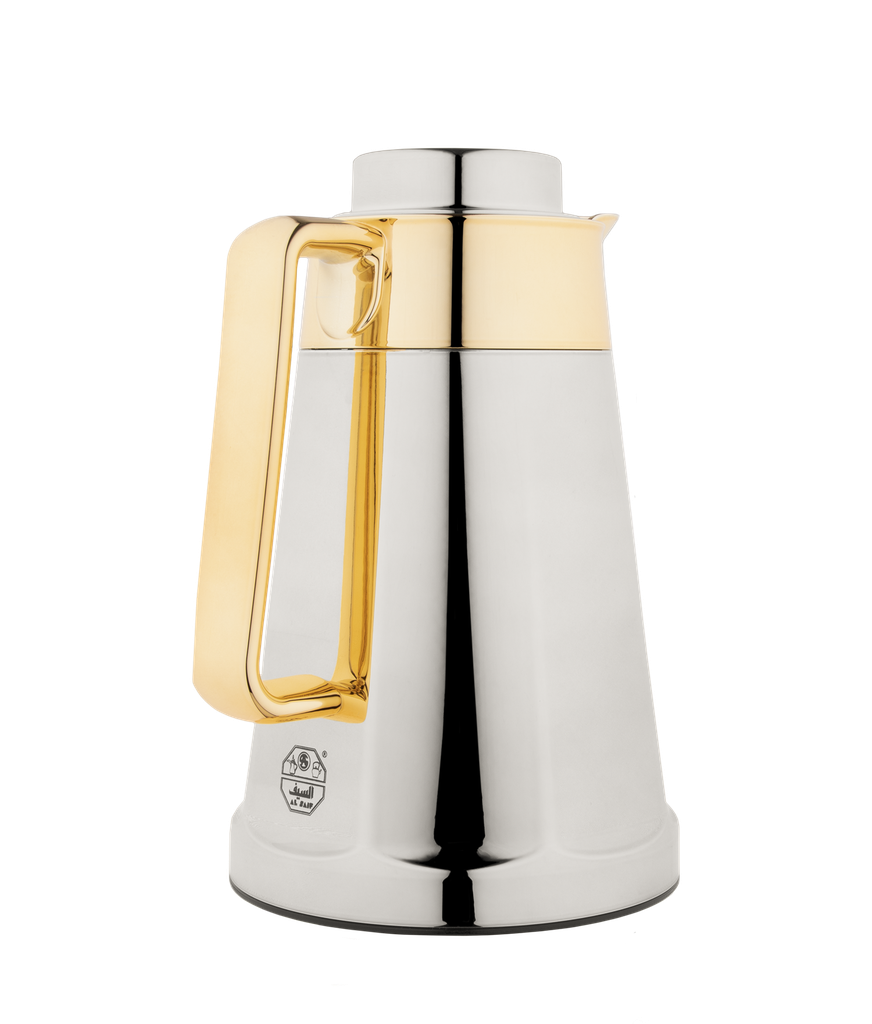 Al Saif Maya Coffee and Tea Thermos from Al Saif / Elegant design that suits all tastes / Made to maintain the heat of drinks for long hours - 1 liter - golden nickel