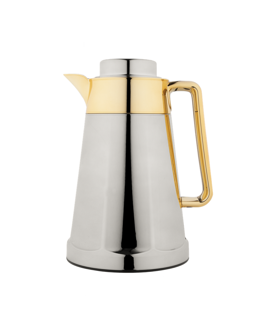 Al Saif Maya Coffee and Tea Thermos from Al Saif / Elegant design that suits all tastes / Made to maintain the heat of drinks for long hours - Gold Nickel - 0.75 liters