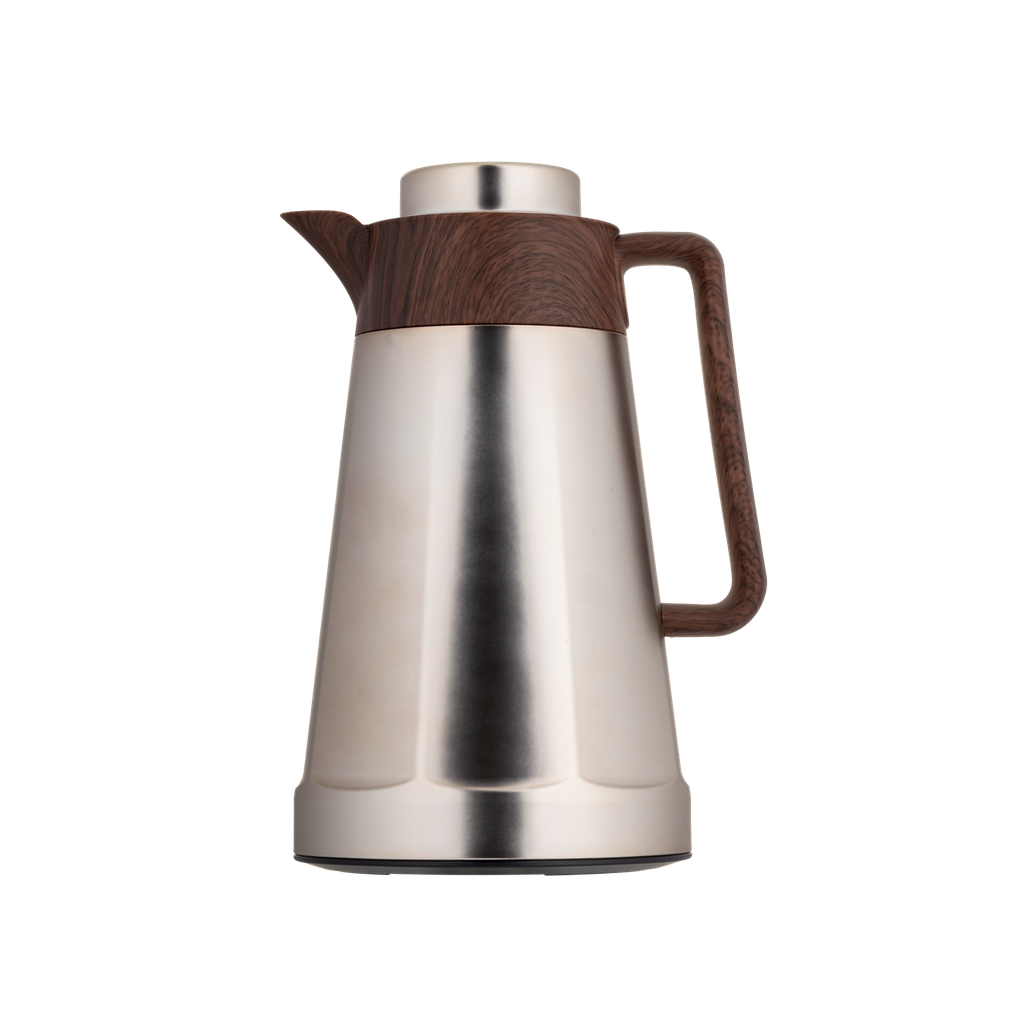 Al Saif Maya Coffee and Tea Thermos from Al Saif / Elegant design that suits all tastes / Made to maintain the heat of drinks for long hours - 0.5 liters - wooden matte nickel