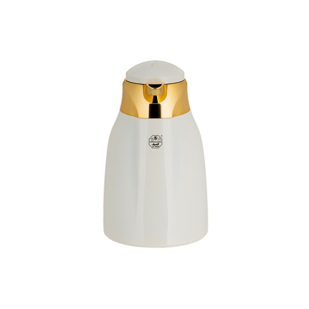 Al Saif Yara Thermos for coffee and tea from Al Saif / Elegant design to suit all tastes / Made to maintain the heat of drinks for long hours / Ideal for daily use at home or office / Multi-color and size - 0.65 liters - pearl gold