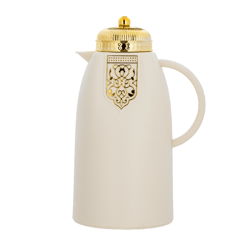 Thermos for coffee or tea from Diva / elegant design to suit all tastes, capacity of 1 liter - ivory/gold