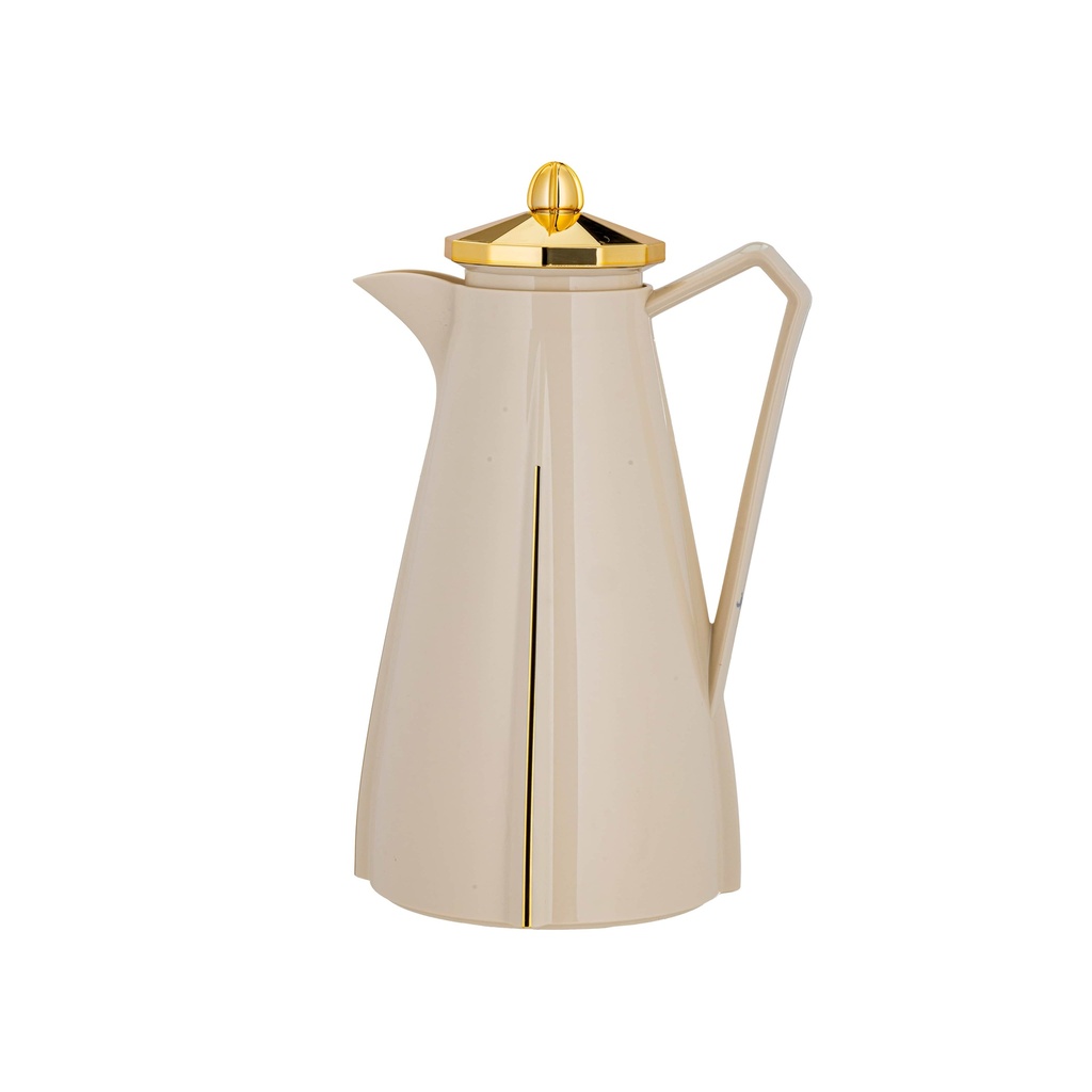 Diva thermos for coffee or tea / elegant design to suit all tastes, capacity of 1 liter - white/gold