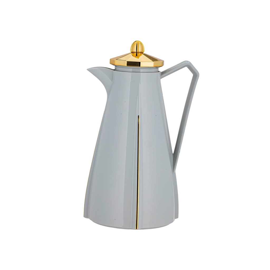 ترمس قهوة او شاي من ديفا / تصميم أنيق يناسب جميع الأذواق سعه 1 لتر - رمادي/ذهبي