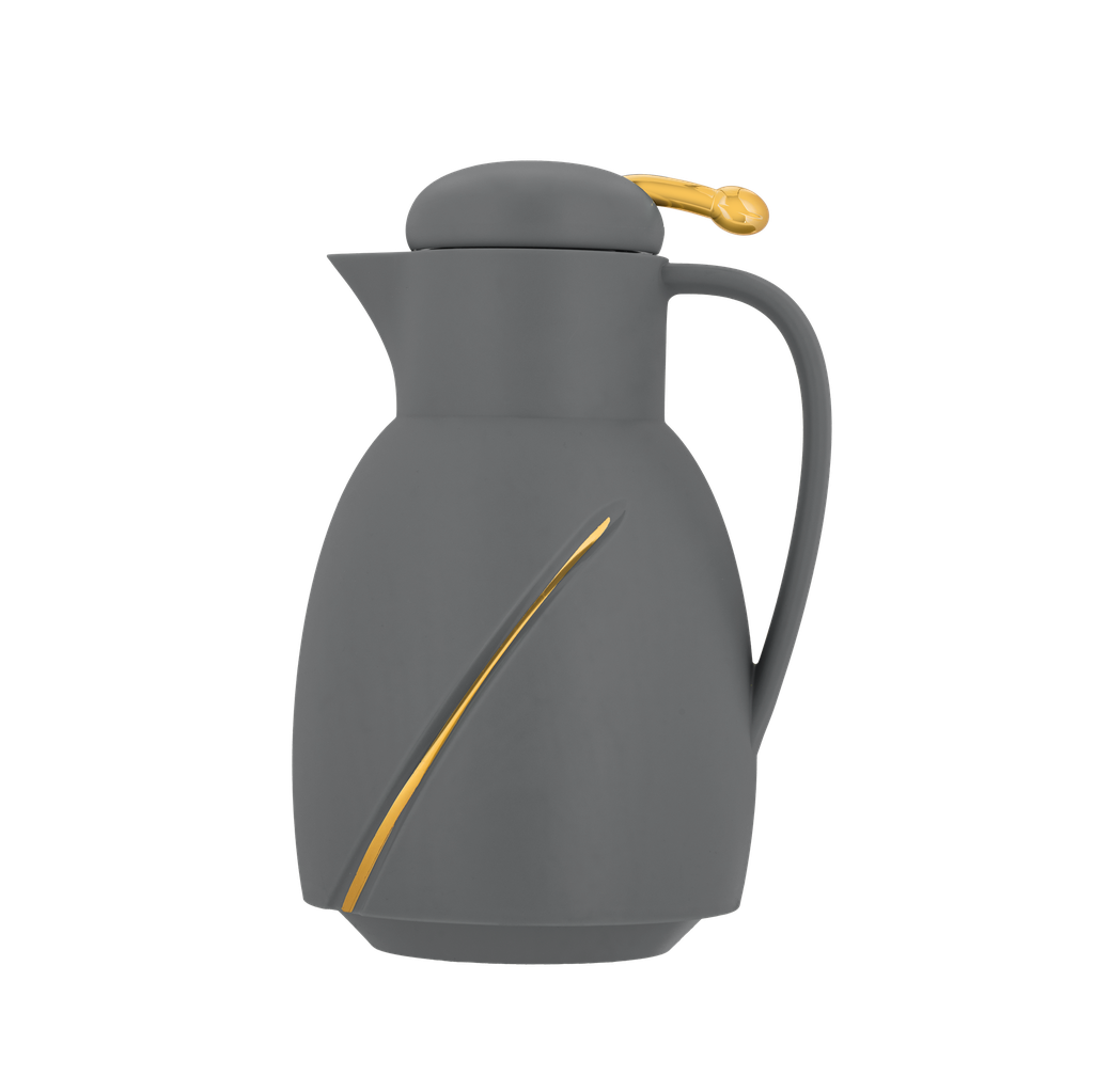 Diva thermos for coffee or tea / elegant design to suit all tastes, capacity of 1 liter - dark gray/gold
