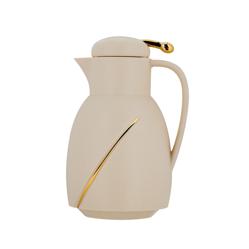 Diva thermos for coffee or tea / elegant design to suit all tastes, capacity of 1 liter - white/gold