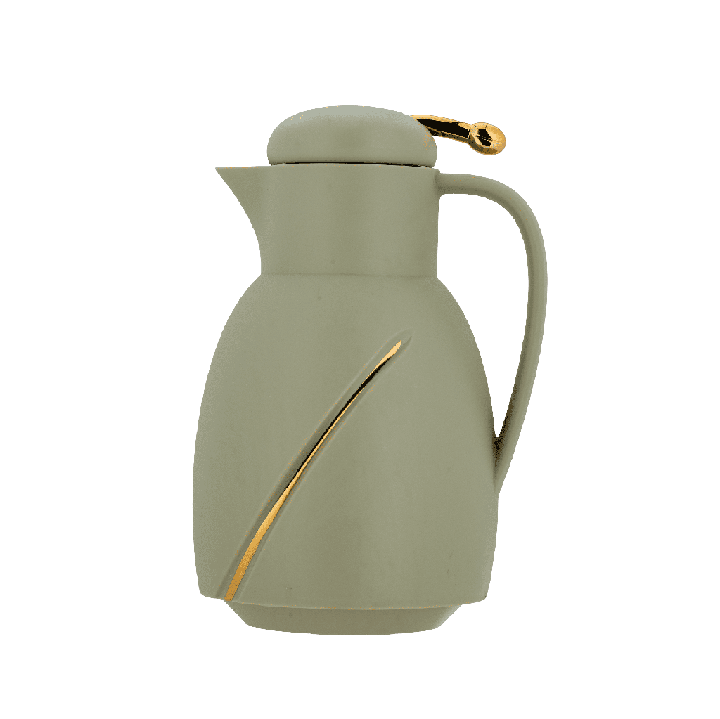 Diva thermos for coffee or tea / elegant design to suit all tastes, capacity of 1 liter - green/gold