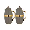 A two-piece thermos set for coffee and tea from Diva / elegant design to suit all tastes, capacity 0.7/1.0 liters - dark gray/gold