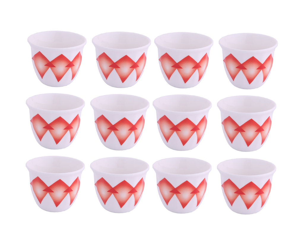 A set of coffee cups of 12 pieces from Al Saif - first pattern - medium