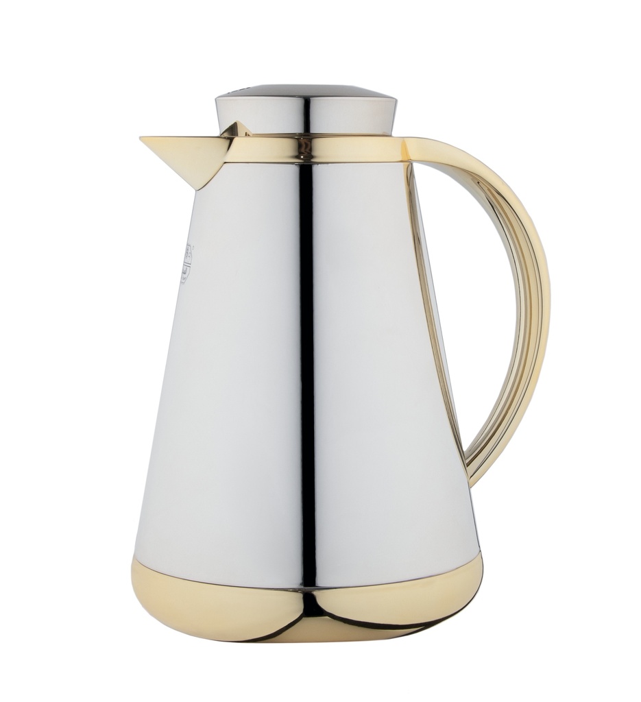 Hala Coffee and Tea Thermos from Al Saif / Elegant design that suits all tastes / Made to maintain the heat of drinks for long hours - nickel/gold - 1 liter