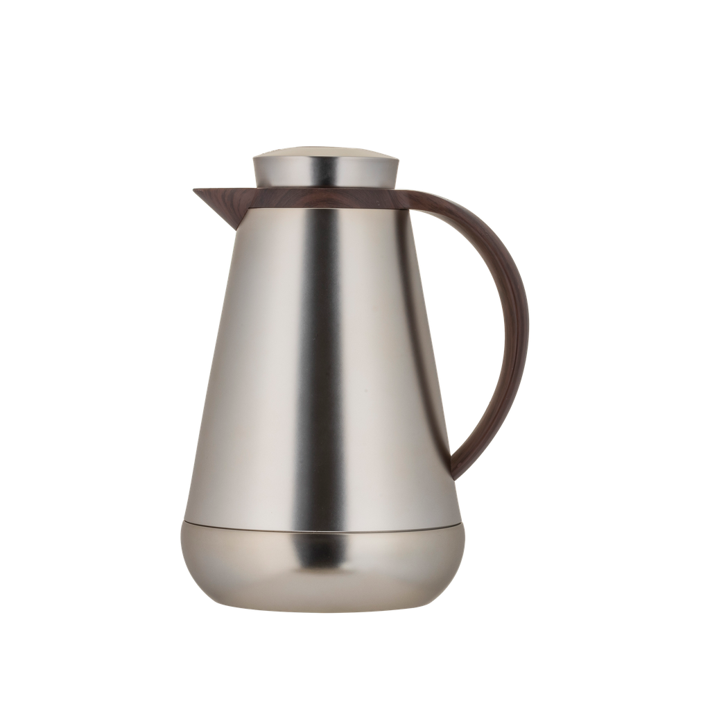 Hala thermos for coffee and tea from Al Saif / Elegant design that suits all tastes / Made to maintain the heat of drinks for long hours - 0.5 liters - wooden matte nickel