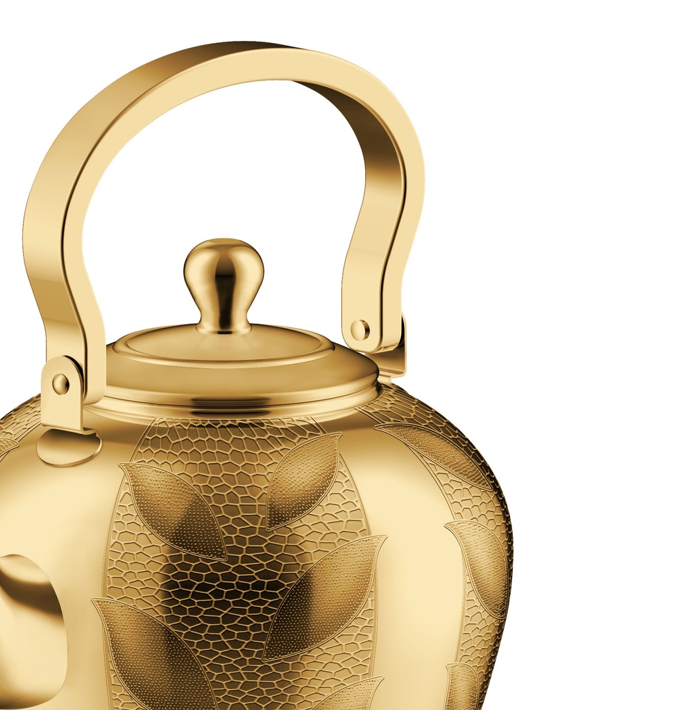 Taima jug from Al Saif, durable and elegant, ideal for serving tea of ​​various sizes and colors - gold - 2 liters