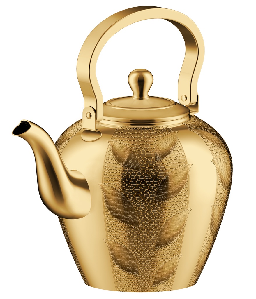 Taima jug from Al Saif, durable and elegant, ideal for serving tea of ​​various sizes and colors - gold - 1.6 liters