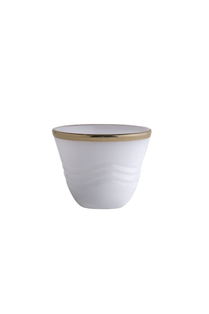 Korean coffee cup set from Al Saif, 12 pieces - gold - second shape