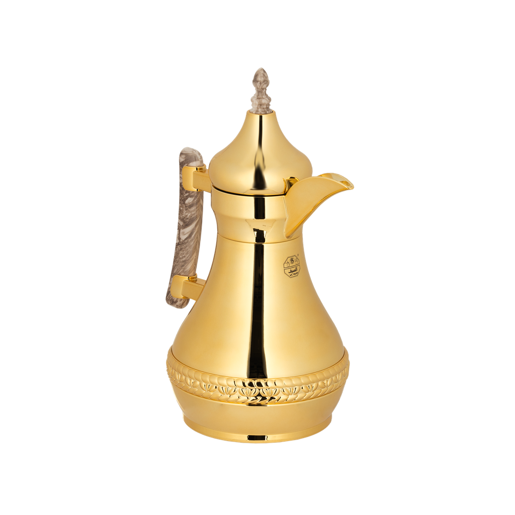 ترمس كيناز قهوة وشاي استيل من السيف / تصميم أنيق يناسب جميع الأذواق / مصنوع للحفاظ على حرارة المشروبات لساعات طويلة / مثالي للاستخدام اليومي في المنزل أو المكتب / متعدد الالوان والمقاسات - 0.35 لتر - ذهبي