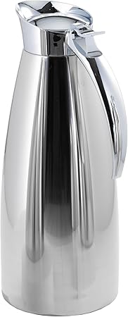 Emma stainless steel thermos for coffee and tea from Al Saif / Elegant design to suit all tastes / Made to maintain the heat of drinks for long hours / Ideal for daily use at home or office / Multiple sizes - 1.3 liters - stainless steel