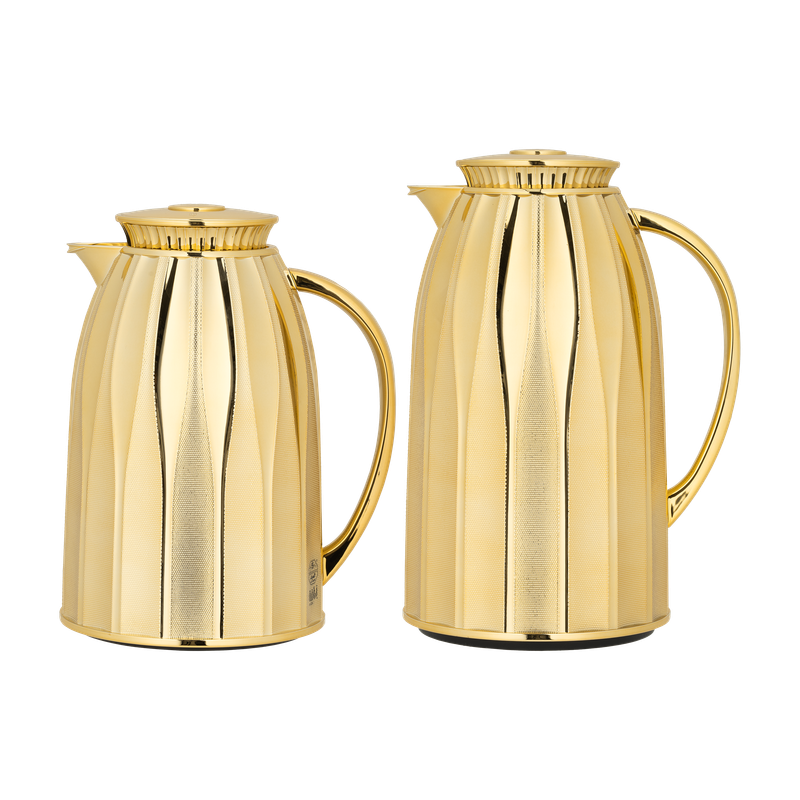 Elegance two-piece coffee and tea set from Al Saif / Elegant design that suits all tastes / Made to maintain the heat of drinks for long hours - Gold