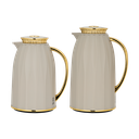 Elegance 2-piece coffee and tea set from Al Saif / Elegant design that suits all tastes / Made to maintain the heat of drinks for long hours - grey/gold