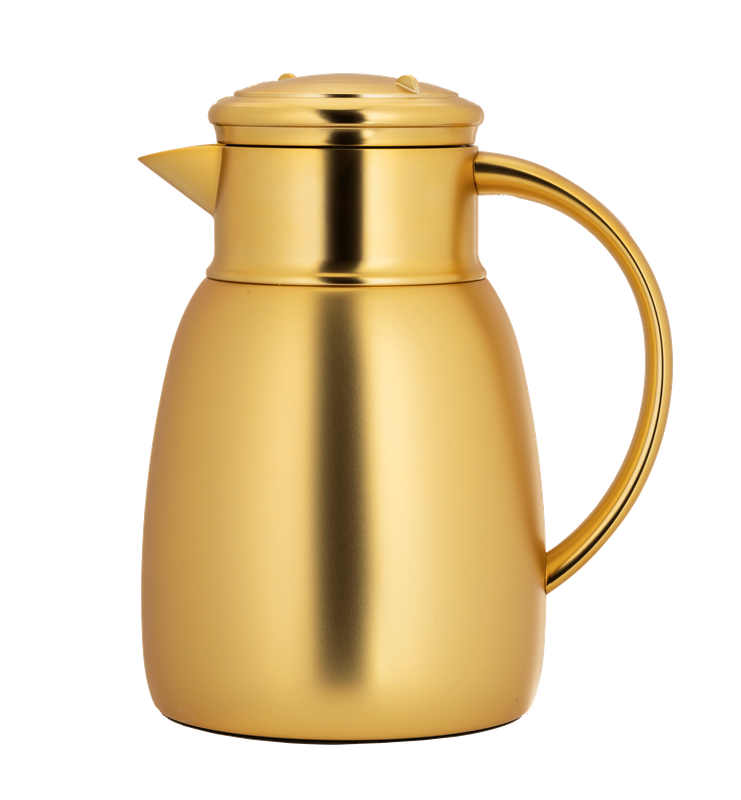 ترمس لارسا قهوة وشاي من السيف / تصميم أنيق يناسب جميع الأذواق / مصنوع للحفاظ على حرارة المشروبات لساعات طويلة / مثالي للاستخدام اليومي في المنزل أو المكتب / متعدد الالوان والمقاسات - 0.35 لتر - ذهبي مطفي