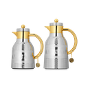 Two-piece coffee and tea set from Al Saif / Elegant design to suit all tastes / Made to maintain the heat of drinks for long hours / Ideal for daily use at home or office / Multi-colored - nickel/gold