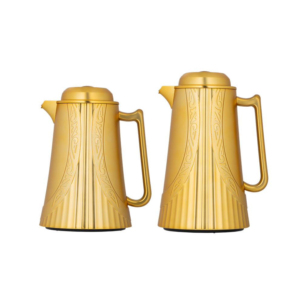 Greta set for coffee and tea, two pieces from Al Saif, size 1.0/0.7 liters / / elegant design to suit all tastes / multi-colored - gold
