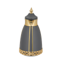 Two-piece Shaden coffee and tea set from Al Saif / Elegant design to suit all tastes / Made to maintain the heat of drinks for long hours / Ideal for daily use at home or office / Multi-color - dark gray/gold