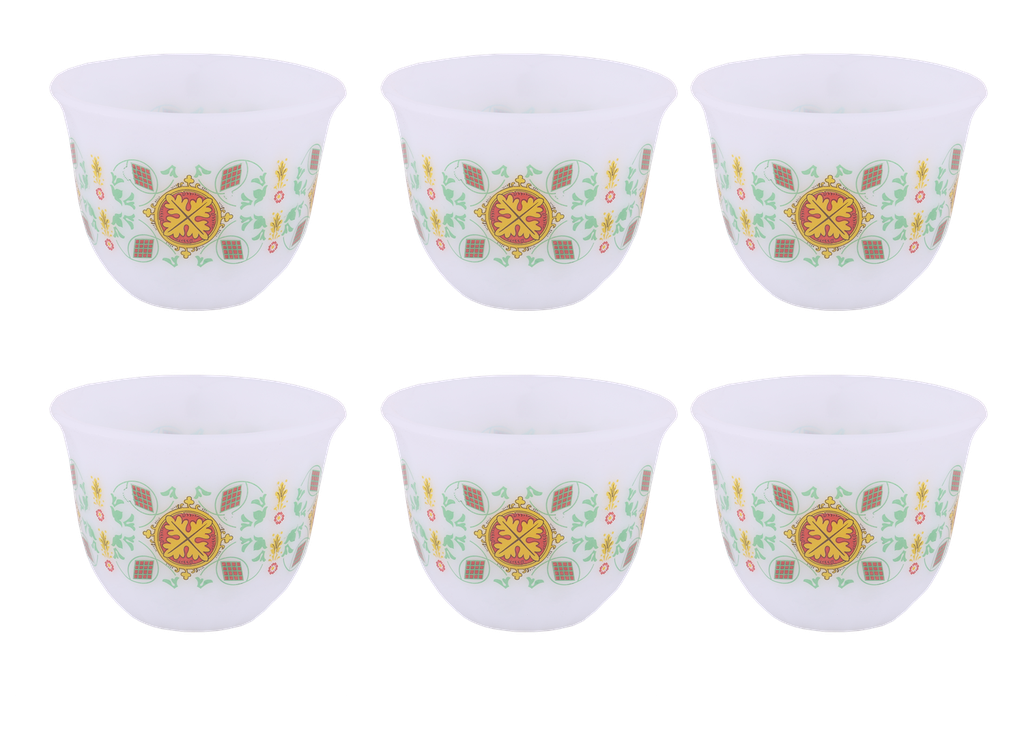 A set of 6-piece Korean coffee cups from Al Saif - very large - fourth pattern
