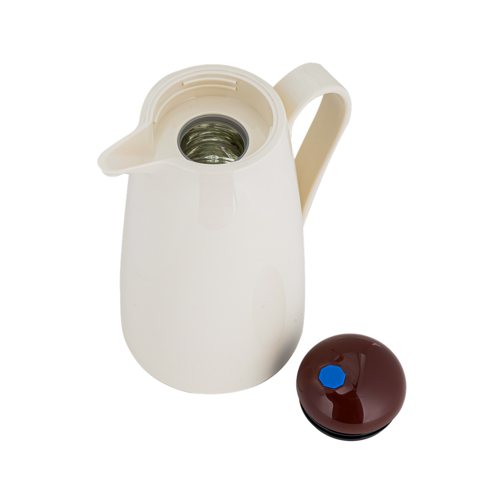 Al Saif Blue Thermos for coffee and tea from Al Saif Blue / elegant design to suit all tastes / capacity 1 liter - white/brown