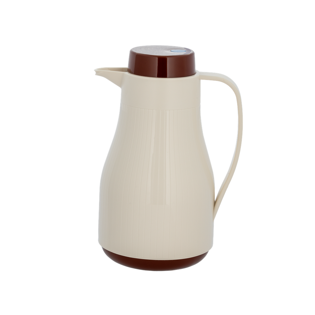 Thermos for coffee and tea from Al Saif Blue / elegant design to suit all tastes / capacity 1 liter - white/brown