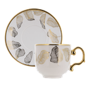 A set of 12-piece coffee cups with serving plates from Al Saif - First Inscription